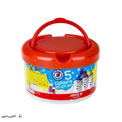 خمیر بازی سطلی 5 رنگ آریا