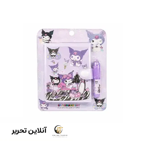 دفتر یادداشت فانتزی خودکاردار طرح کرومی رنگ بنفش