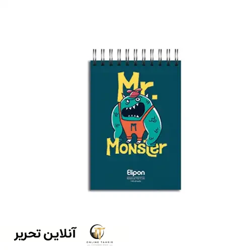 دفتر یادداشت 80 برگ سیمی الیپون 100*150سیمی طرح mr monster