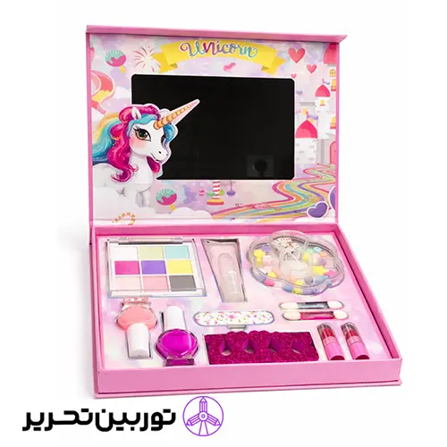 ست لوازم آرایشی بچه گانه طرح یونیکورن رنگ صورتی