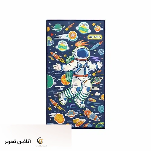ست نقاشی طرح فضانورد رنگ سورمه ای