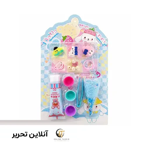 ست کاردستی چسبی تم بستنی رنگ آبی
