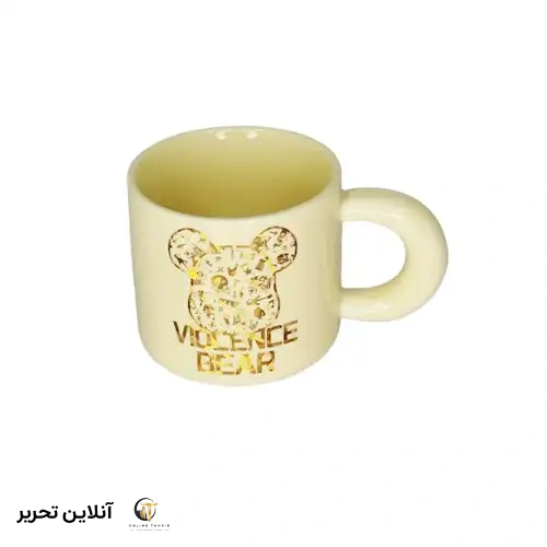 لیوان سرامیکی تدی دورنگ – زرد