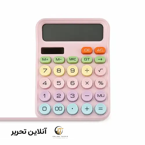 ماشین حساب فانتزی رنگ بنفش پاستلی دکمه بزرگ Electronic Calculator