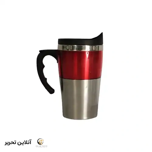 ماگ استیل درب دار – قرمز