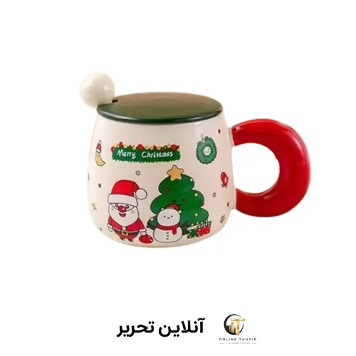 ماگ سرامیکی کریسمسی دسته تپل رنگی 658-11