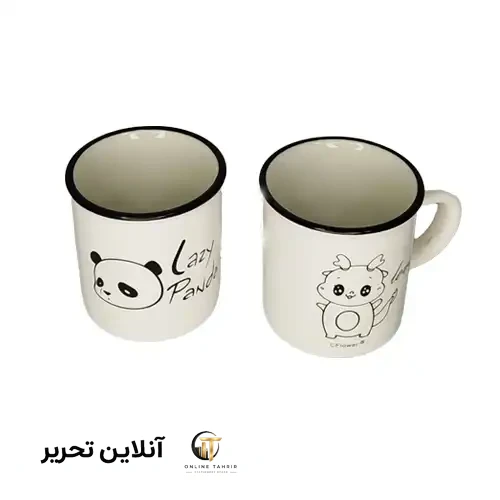 نیم لیوان سفید طرح دار