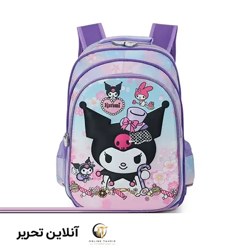 کیف کوله دخترانه طرح کرومی- بنفش