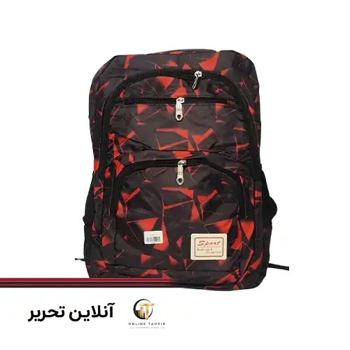 کیف کوله سه زیپ مشکی و قرمز