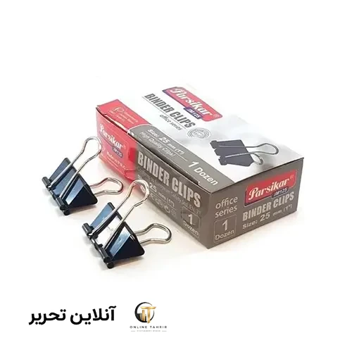 گیره دوبل مشکی 32mm – بسته 12 عددی