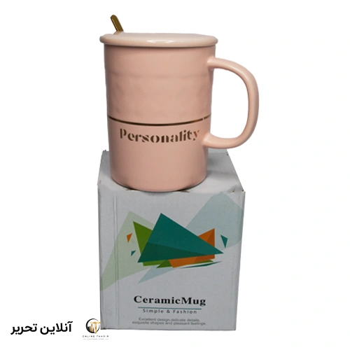 ماگ سرامیکی دورخط طلایی استوانه