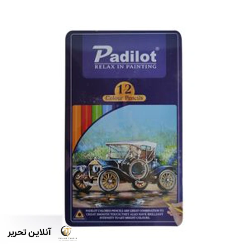 مداد رنگی 12رنگ جعبه فلزی پادیلوت