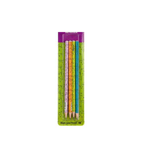 مداد مشکی الیپون بسته 4 عددی طرح BOBO