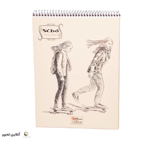 دفتر 80 برگ دو خط انگلیسی طلقی سیبو