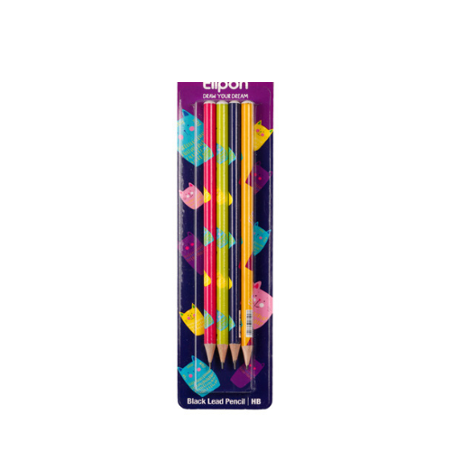 مداد مشکی الیپون بسته 4 عددی طرح WILLOW
